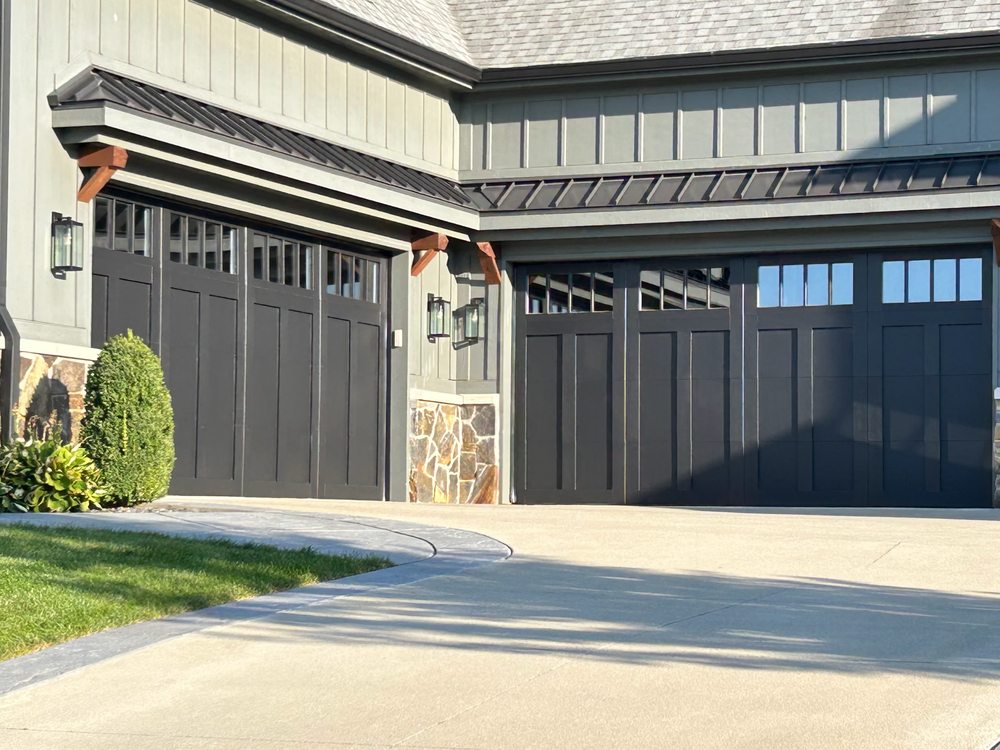Premium carriage-style garage doors installed